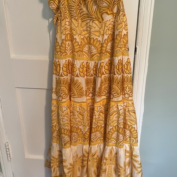 ‼️LAST CHANCE - Farm Rio Ainika tapestry yellow one shoulder maxi dress - Picture 10 of 10